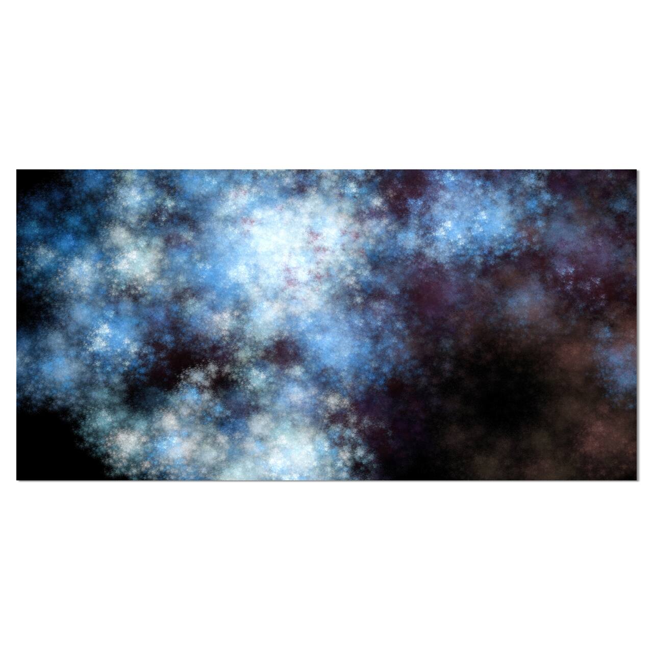 Designart - Blue White Starry Fractal Sky - Abstract Art on Canvas